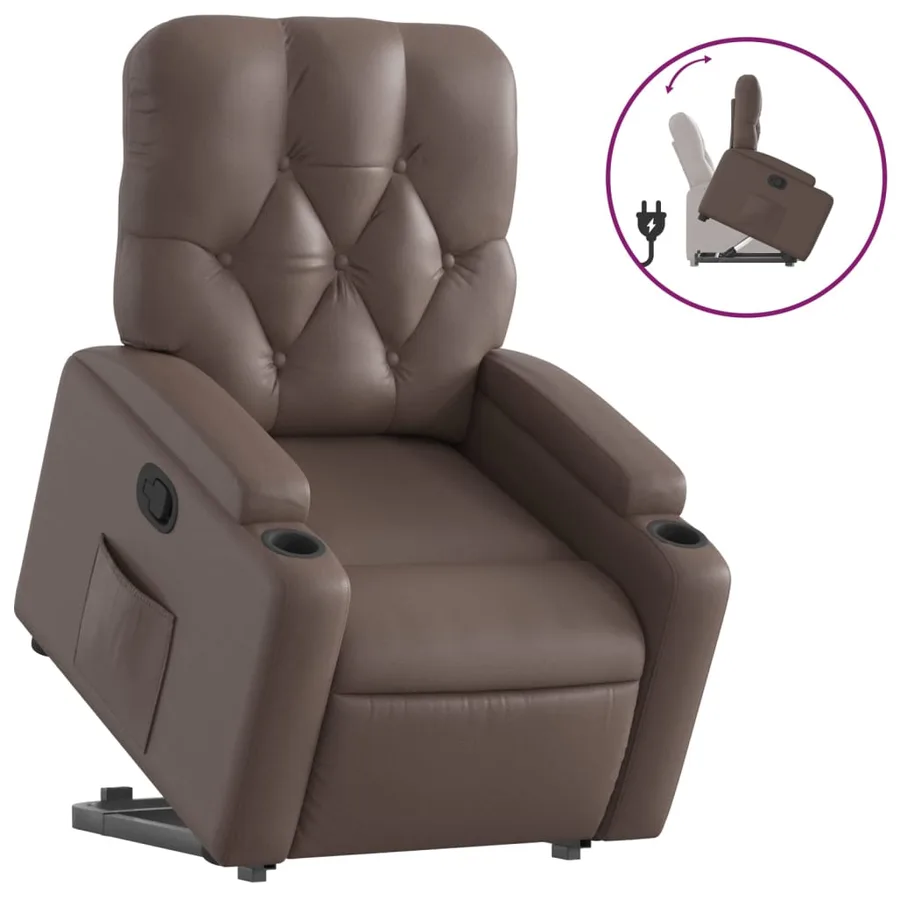 Fauteuil inclinable marron similicuir - 2