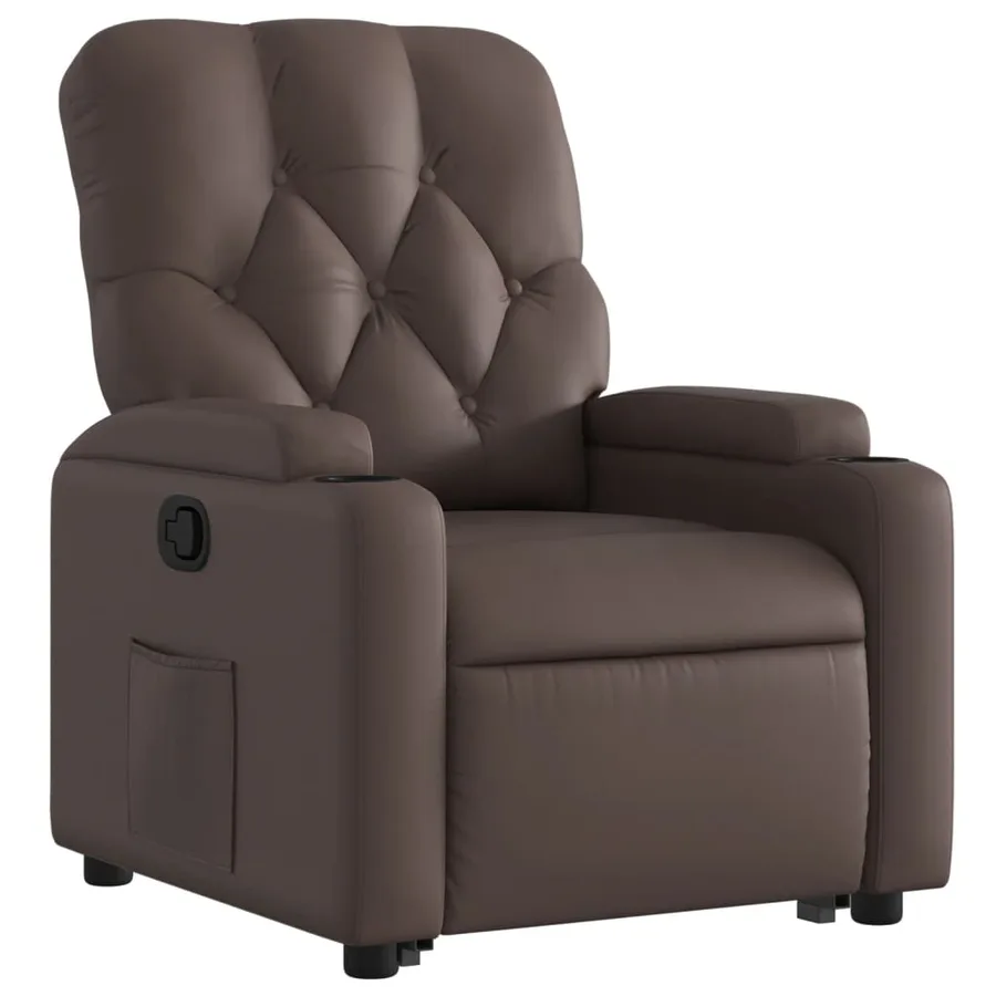 Fauteuil inclinable marron similicuir - 3