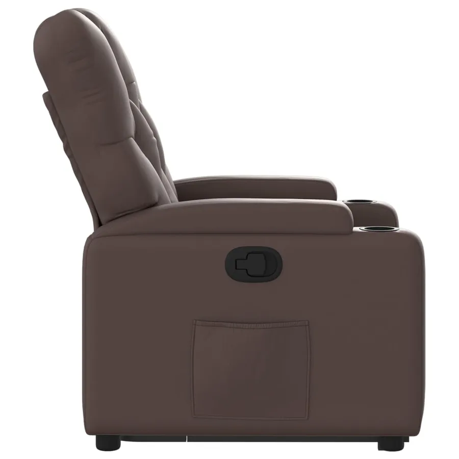 Fauteuil inclinable marron similicuir - 9