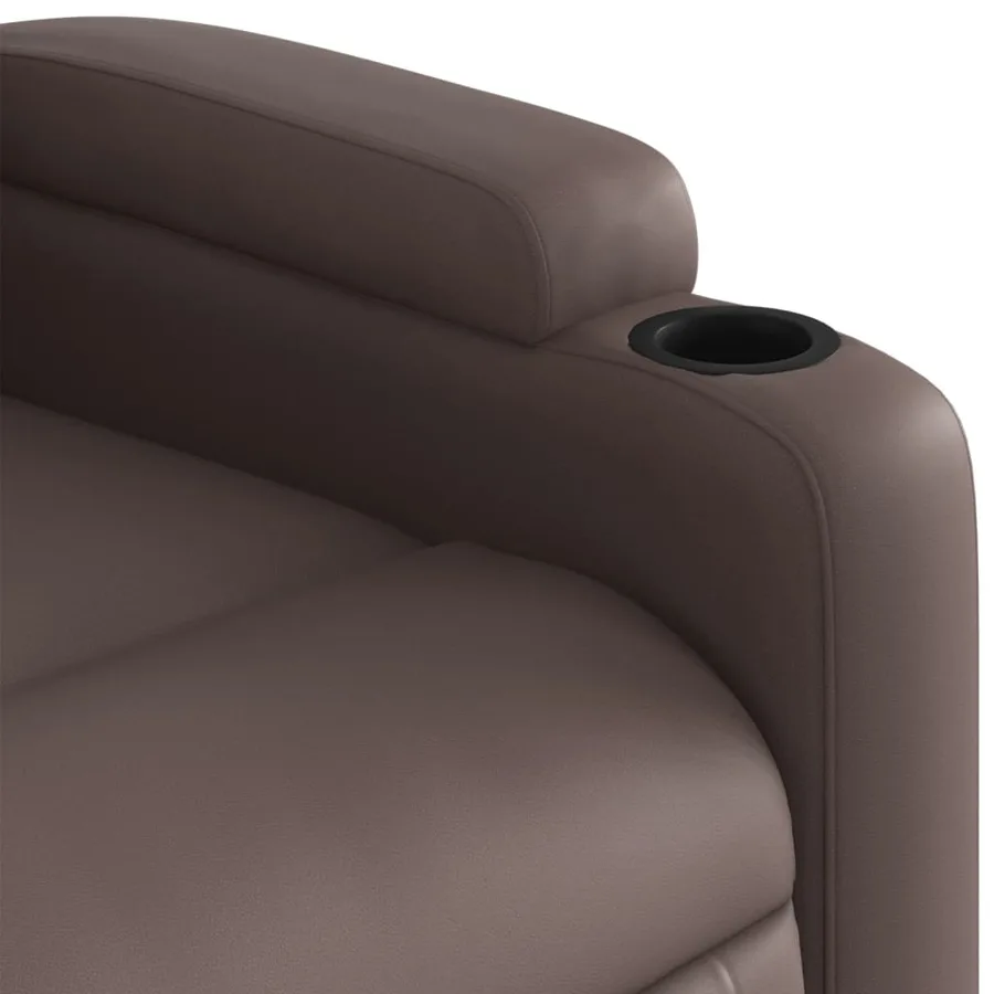 Fauteuil inclinable électrique marron similicuir - 11