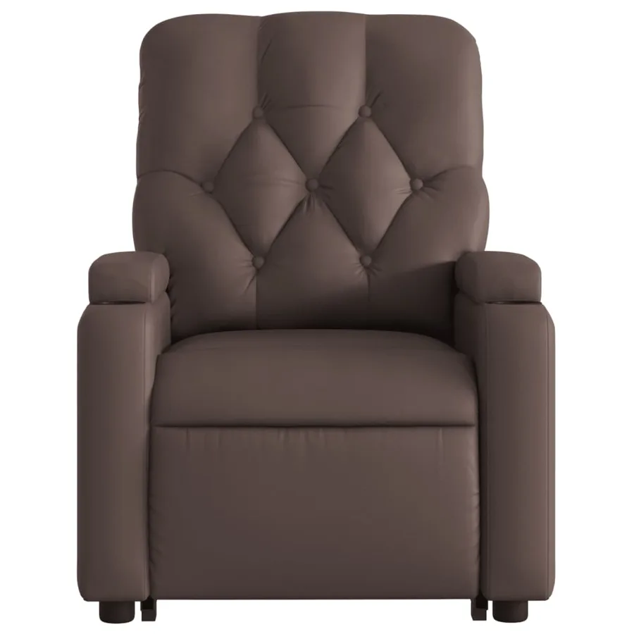 Fauteuil inclinable électrique marron similicuir - 8