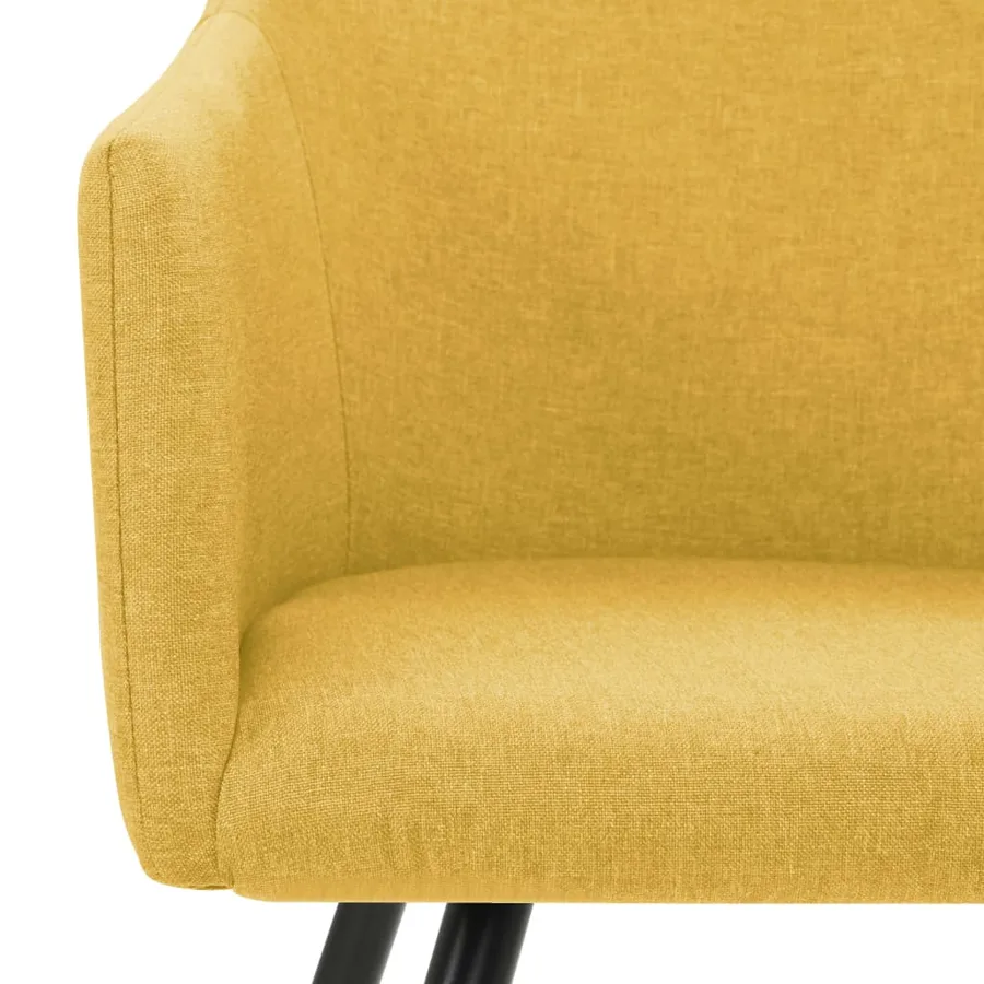 Chaises à manger lot de 4 jaune tissu - 5