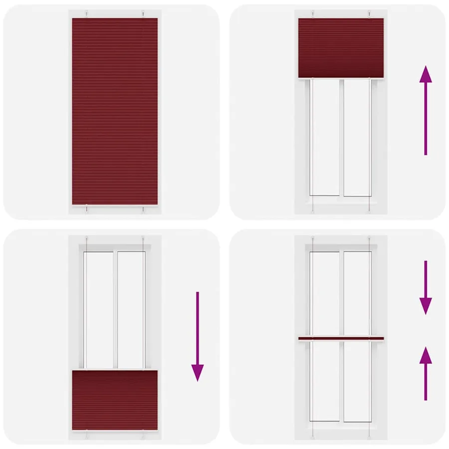 Store plissé rouge bordeaux 85x200 cm largeur du tissu 84,4 cm - 5