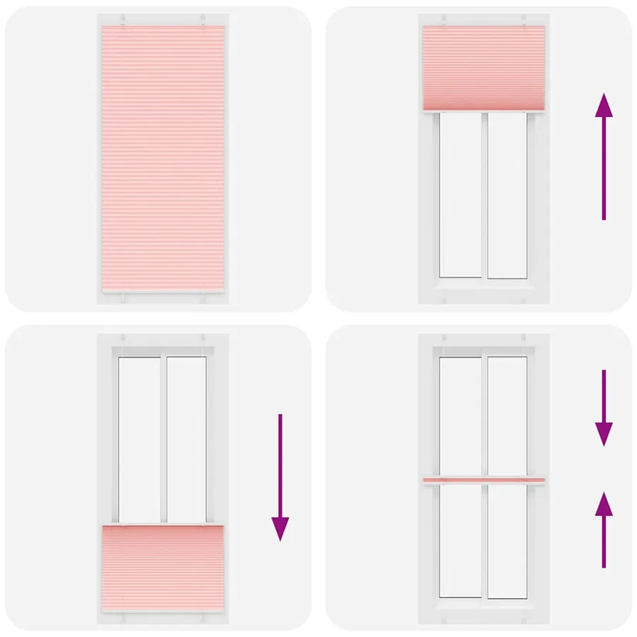 Store plissé rose 100x200 cm largeur du tissu 99,4 cm polyester - 7