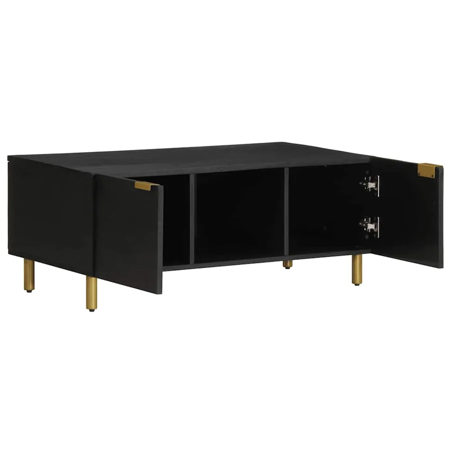 Table basse noir 100x54x40 cm bois d'ingénierie - 2