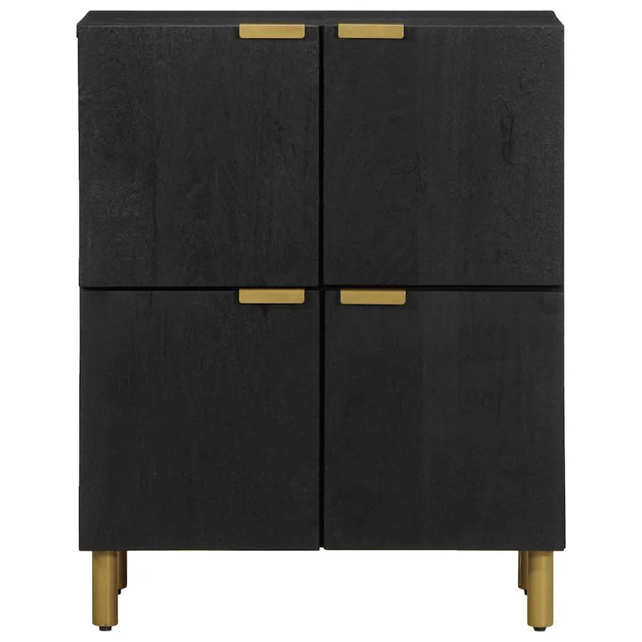 Buffet noir 60x33x75 cm bois d'ingénierie - 3