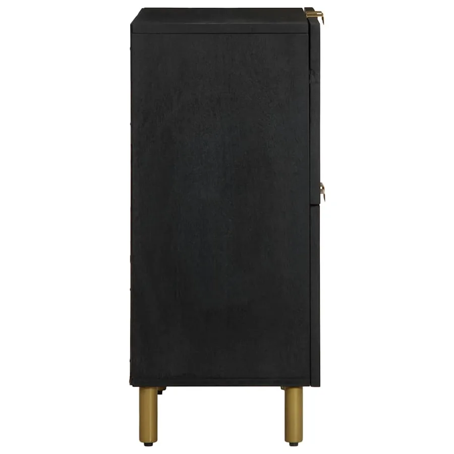 Buffet noir 60x33x75 cm bois d'ingénierie - 4