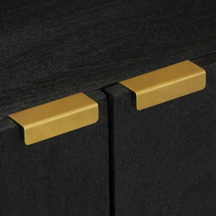 Buffet noir 60x33x75 cm bois d'ingénierie - 7