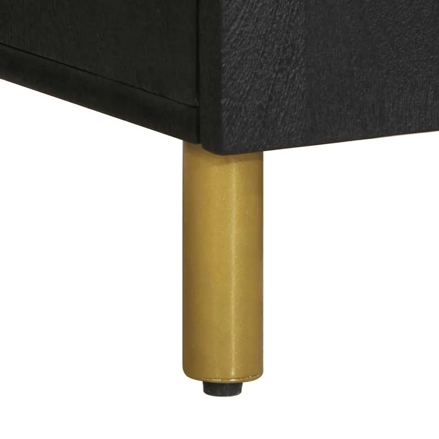 Buffet noir 60x33x75 cm bois d'ingénierie - 8