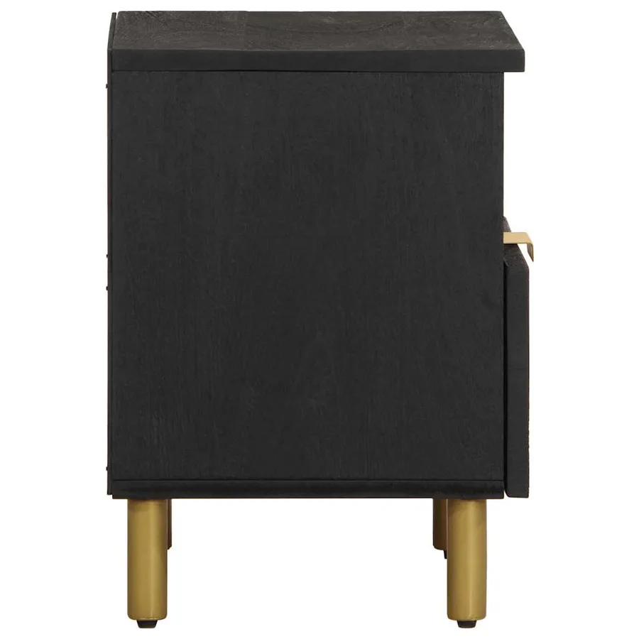 Table de chevet noir 40x33x46 cm bois d'ingénierie - 5