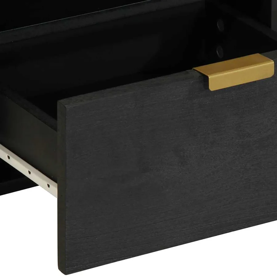 Table de chevet noir 40x33x46 cm bois d'ingénierie - 8