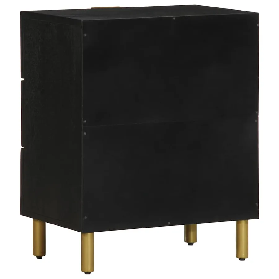 Table de chevet noir 50x33x62 cm bois d'ingénierie - 5