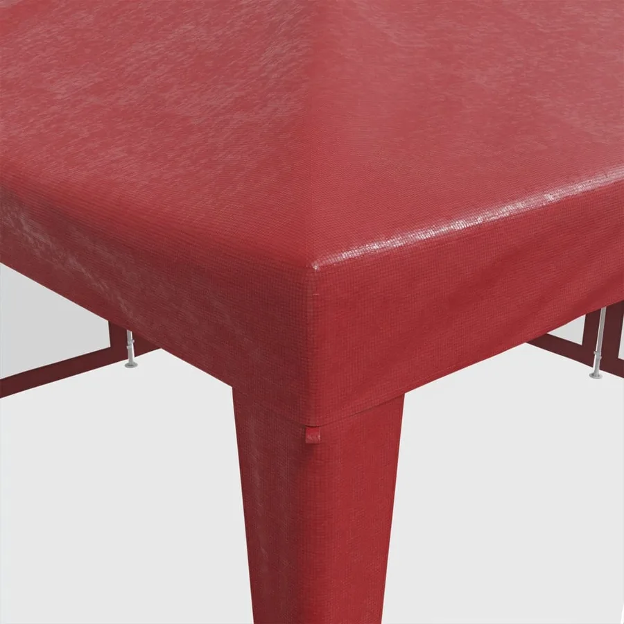 Tente de fête avec 8 parois latérales en maille rouge 4x4m PEHD - 7