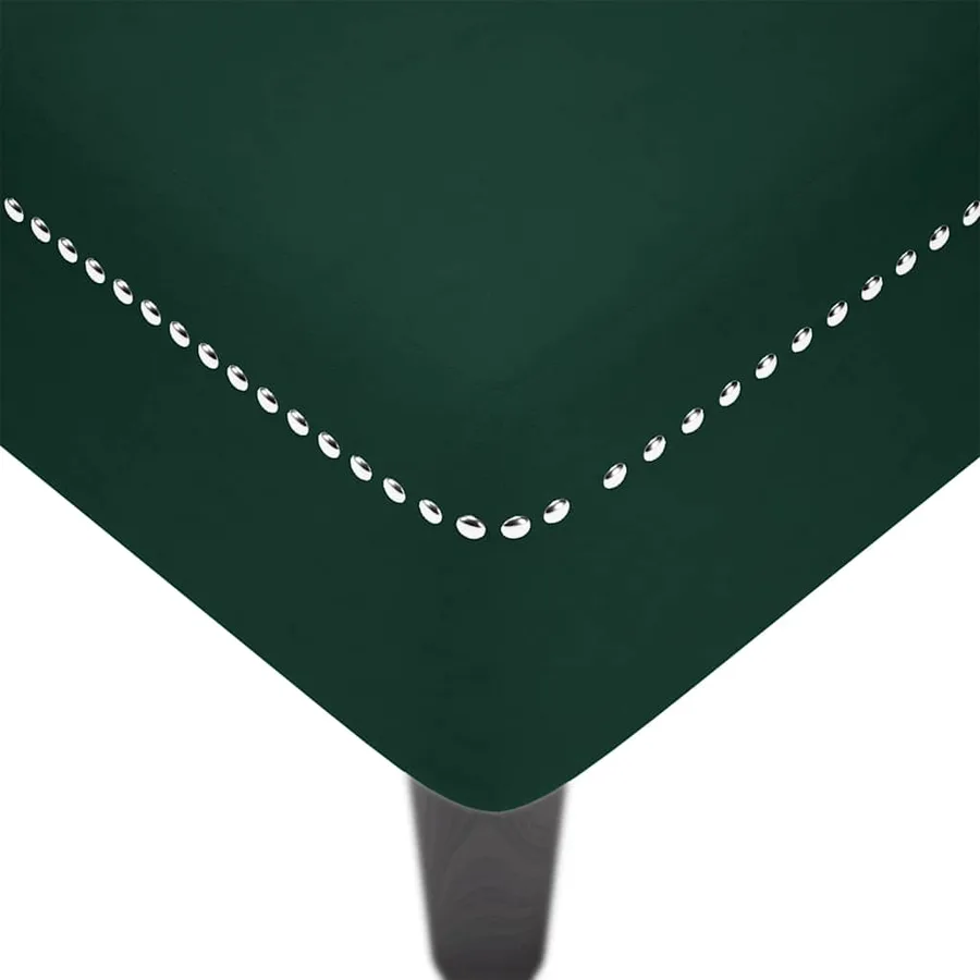 Fauteuil long et coussin et accoudoir droit vert foncé velours - 7