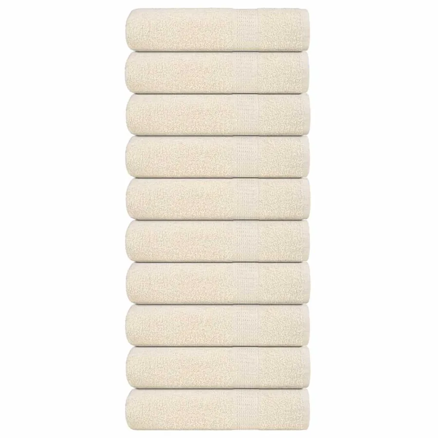 Serviettes de bain FROGN 10 pcs crème 100x150 cm 360 g/m²