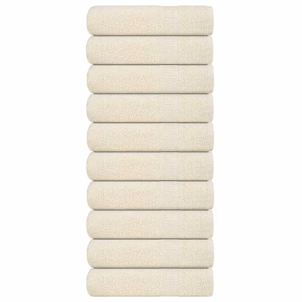 Serviettes de bain FROGN 10 pcs crème 100x150 cm 360 g/m²