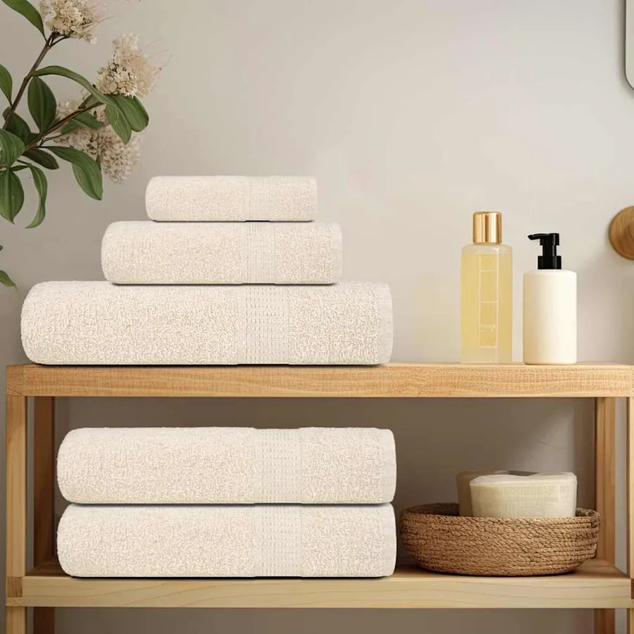Serviettes de bain FROGN 10 pcs crème 100x150 cm 360 g/m² - 3
