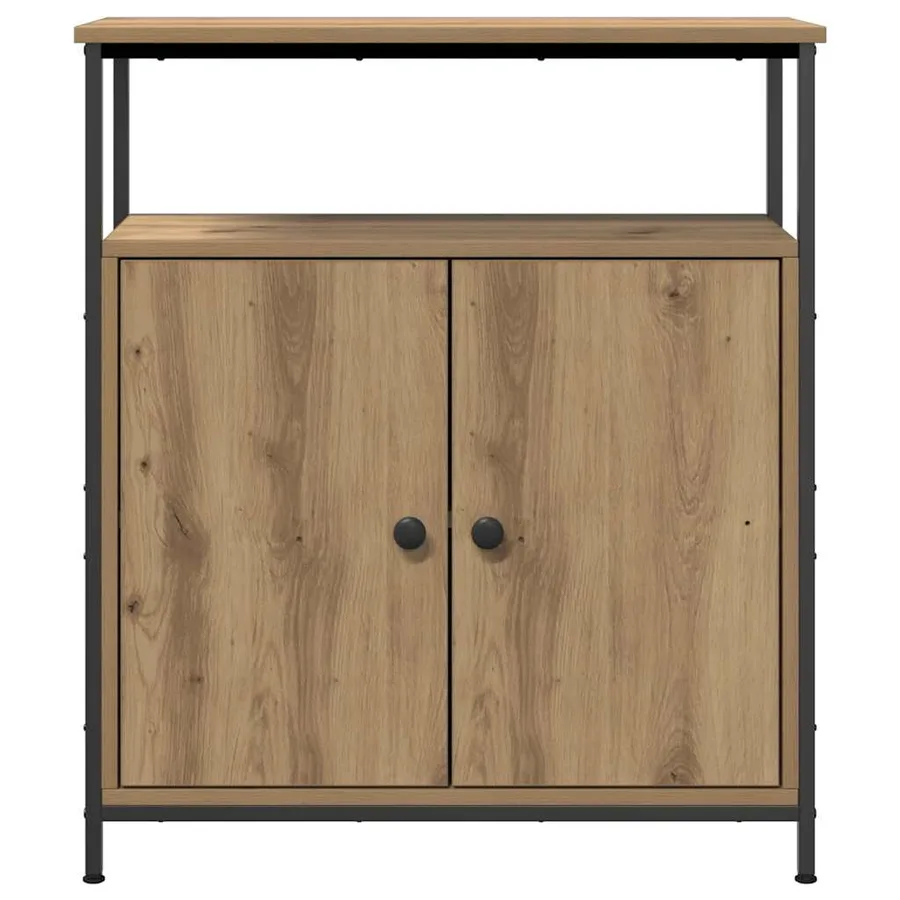 Buffet chêne artisanal 70x30x80 cm bois d'ingénierie - 3