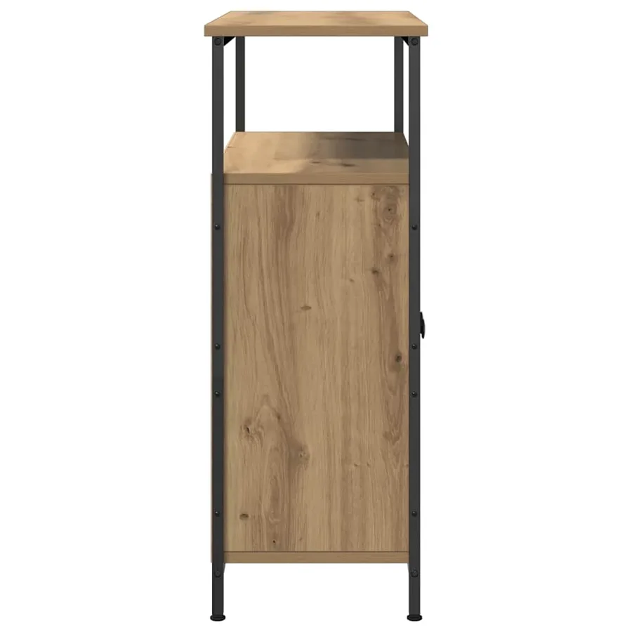 Buffet chêne artisanal 70x30x80 cm bois d'ingénierie - 5