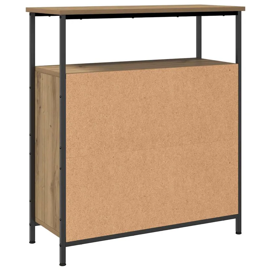 Buffet chêne artisanal 70x30x80 cm bois d'ingénierie - 6