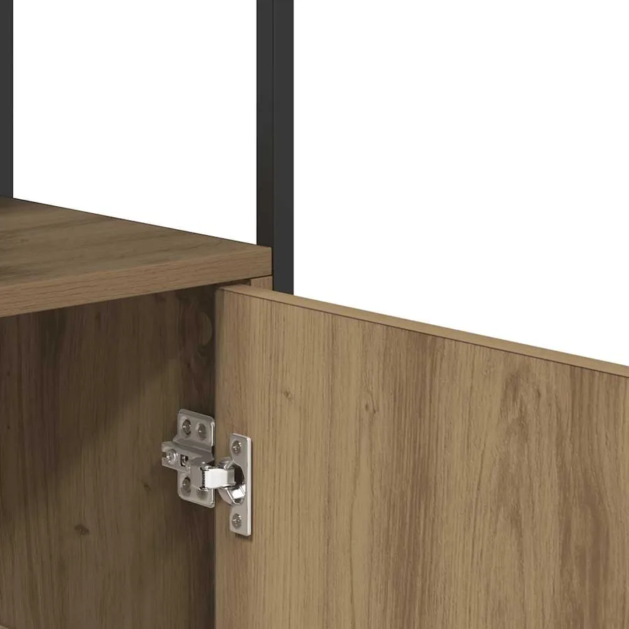Buffet chêne artisanal 70x30x80 cm bois d'ingénierie - 7