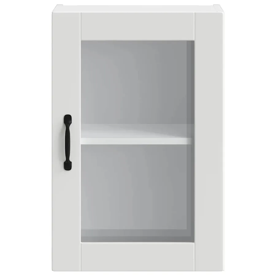 Armoire murale de cuisine avec porte en verre Porto blanc - 6
