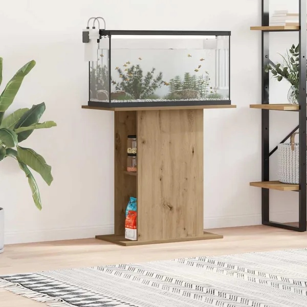 Support d'aquarium Chêne artisanal 36x75x72,5 cm Bois d'ingénierie