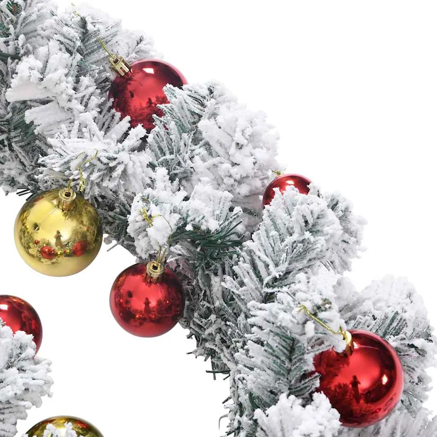 Guirlande de Noël avec boules et lumières LED vert 10 m PVC - 5
