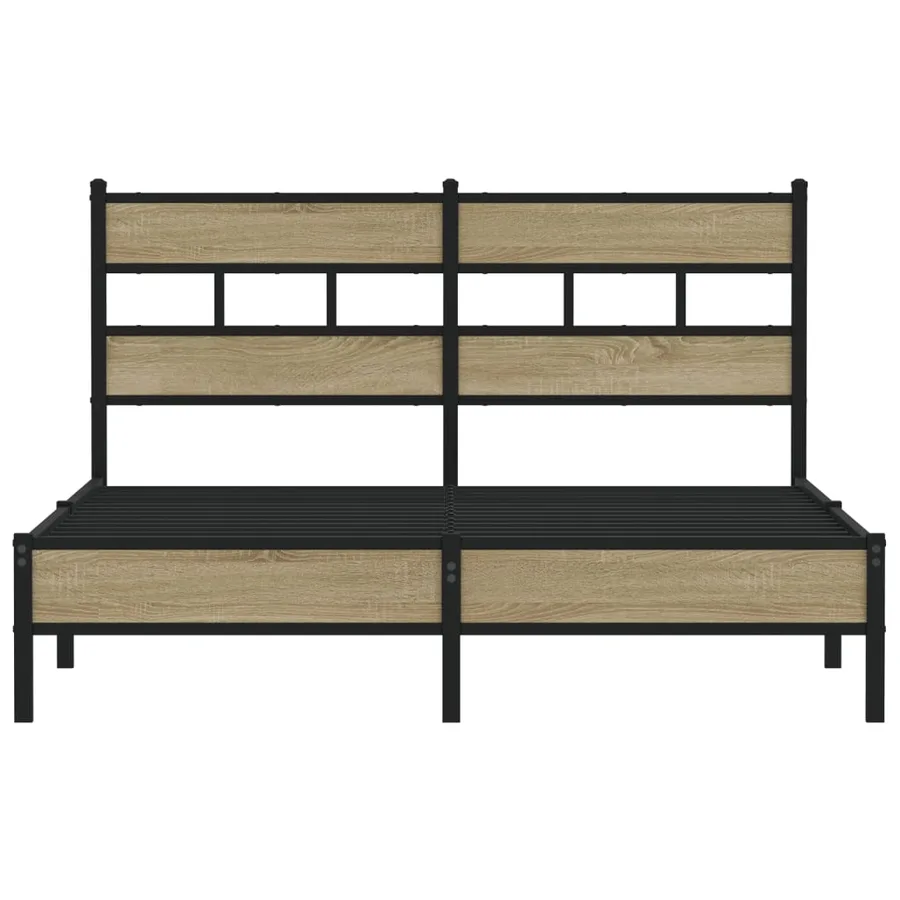 Cadre de lit sans matelas chêne sonoma 140x200 cm - 4
