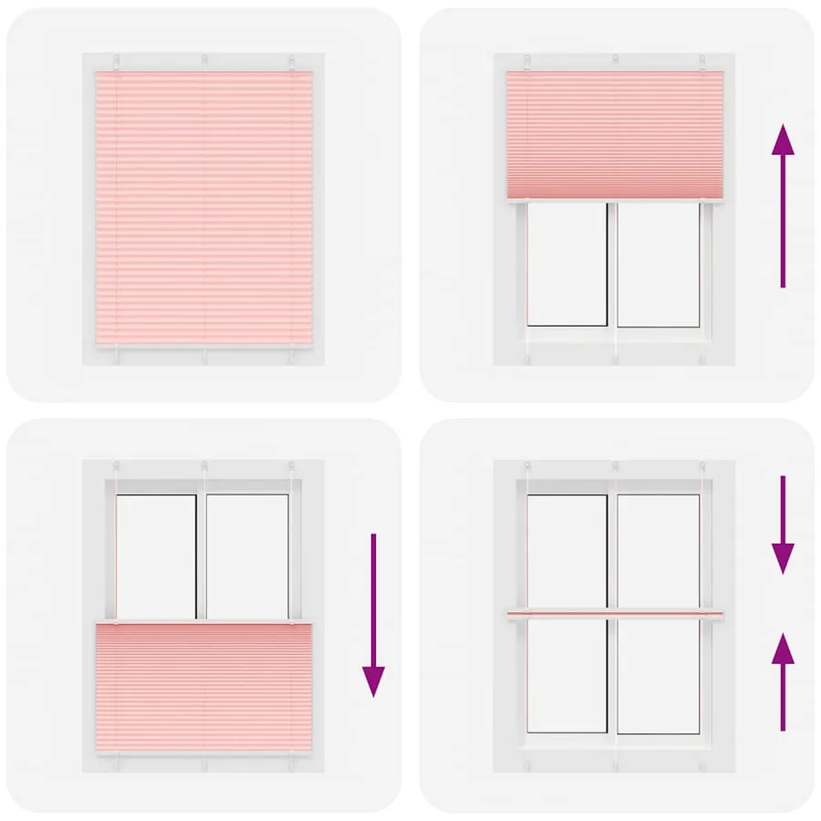 Store plissé rose 110x150 cm largeur du tissu 109,4cm polyester - 7