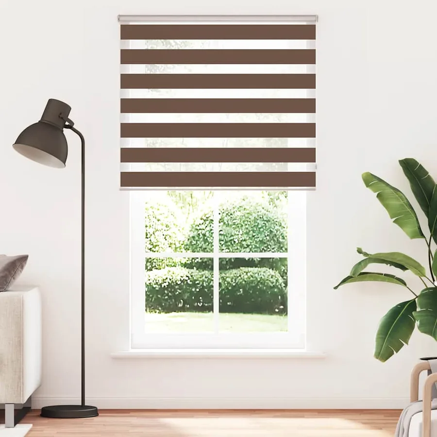 Store zèbre marron 125x200cm largeur du tissu 120,9cm polyester - 2