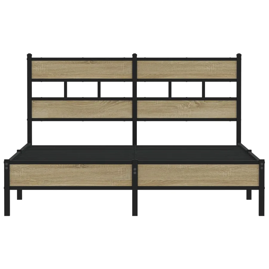 Cadre de lit sans matelas chêne sonoma 160x200 cm - 4