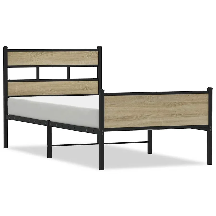 Cadre de lit sans matelas chêne sonoma 90x200 cm - 2