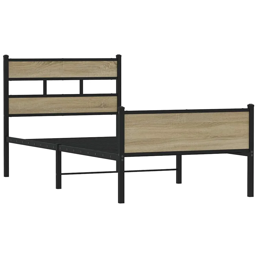 Cadre de lit sans matelas chêne sonoma 90x200 cm - 3
