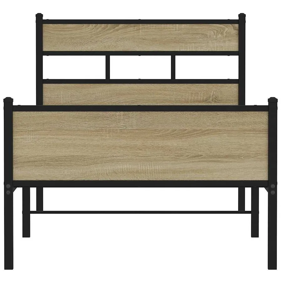 Cadre de lit sans matelas chêne sonoma 90x200 cm - 4