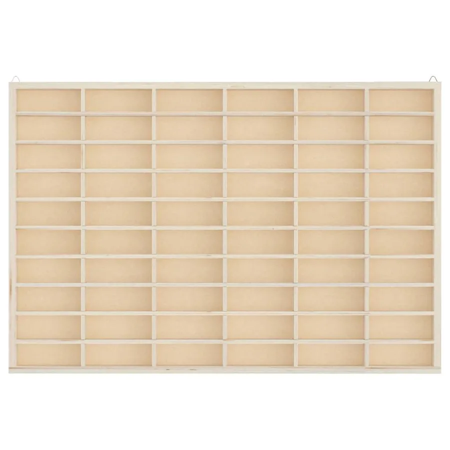 Vitrine de collection en bois avec 60 compartiments 60 x 4,5 x 40,5 cm - 4