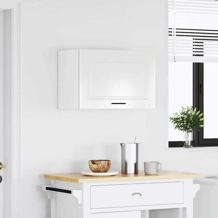 Armoire murale de cuisine Porto blanc brillant bois ingénierie - 3