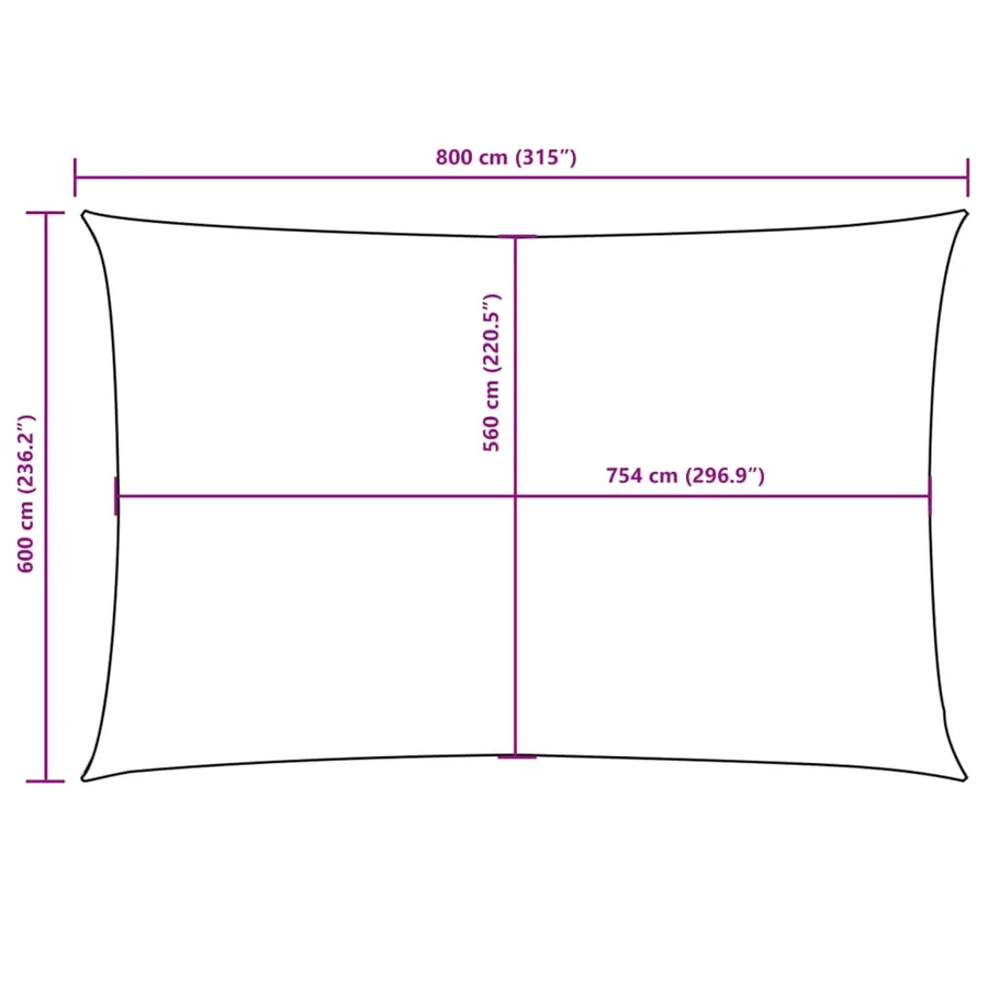 Voile de parasol tissu oxford rectangulaire 6x8 m jaune - 10