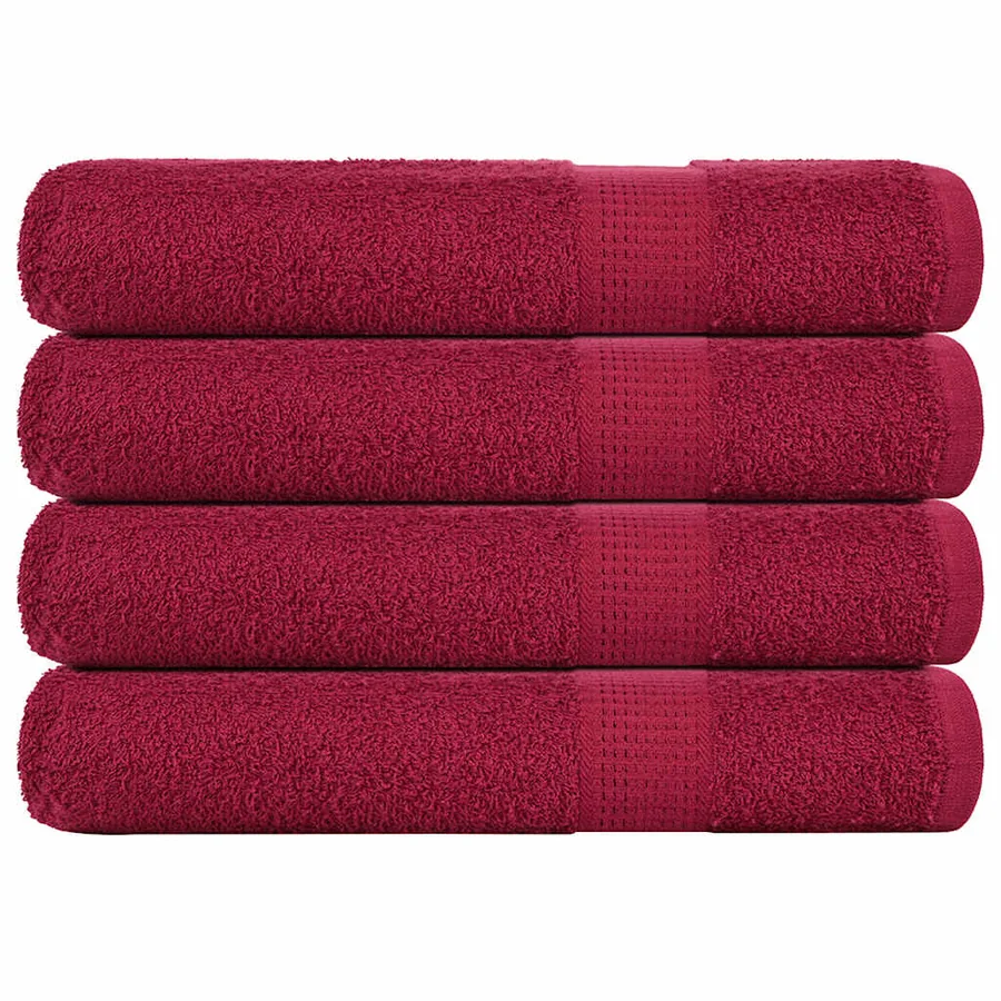 Serviettes de sauna FROGN 4 pcs bordeaux 80x200cm 360 g/m²