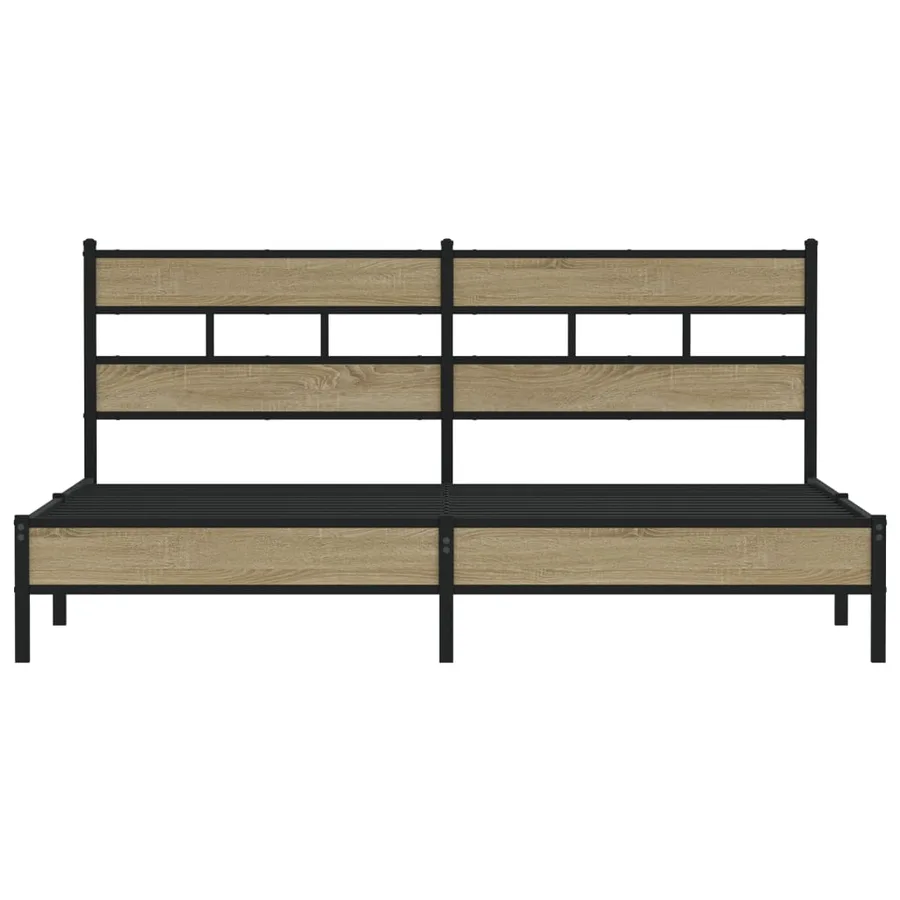 Cadre de lit en métal sans matelas chêne sonoma 180x200 cm - 4