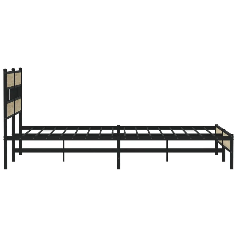 Cadre de lit en métal sans matelas chêne sonoma 180x200 cm - 5