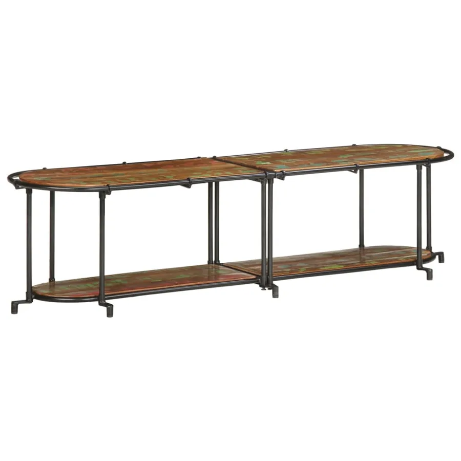Meuble TV 160x42x40 cm bois massif de récupération - 2