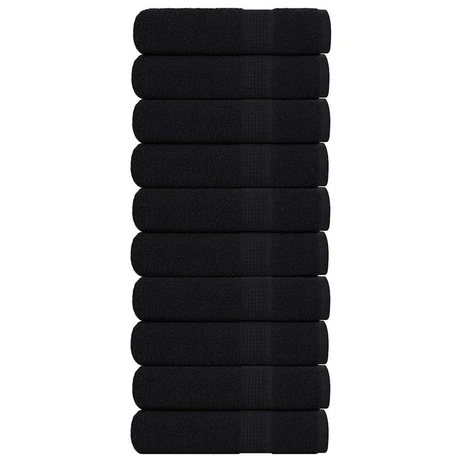 Serviettes de bain FROGN 10 pcs noir 100x150 cm 360 g/m²