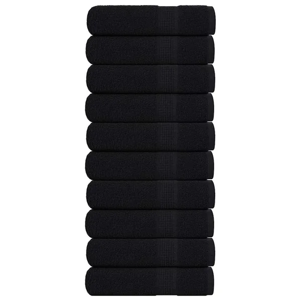 Serviettes de bain FROGN 10 pcs noir 100x150 cm 360 g/m²