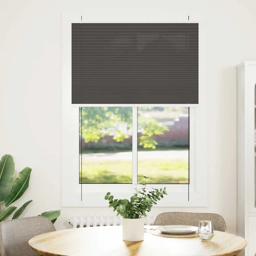 Store plissé noir 85x150 cm largeur du tissu 84,4 cm polyester - 2