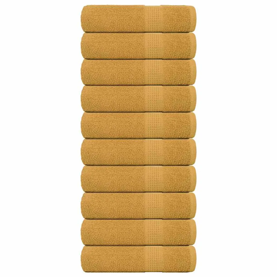 Serviettes de bain FROGN 10 pcs doré 100x150 cm 360 g/m²