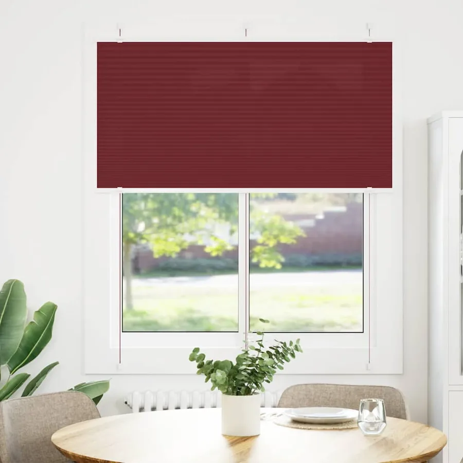 Store plissé rouge bordeaux 115x100 cm largeur du tissu 114,4cm - 2