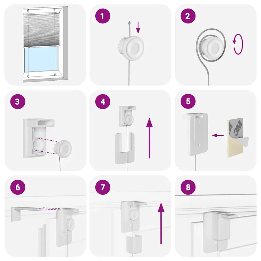 Store plissé noir 80x200 cm largeur du tissu 79,4 cm polyester - 5