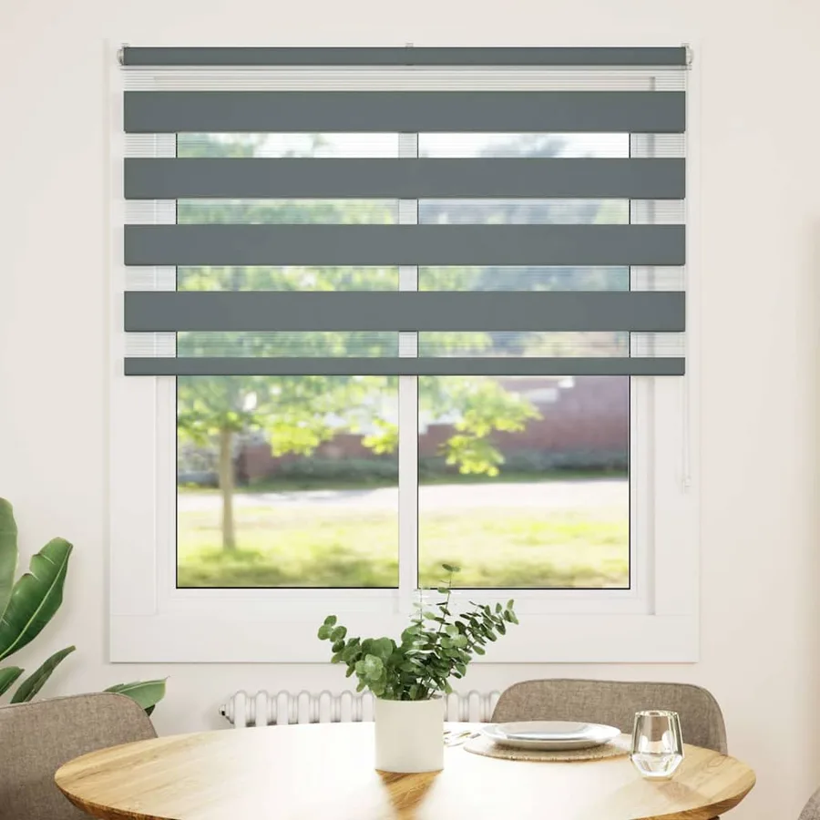 Store zèbre gris foncé largeur du tissu 130,9 cm polyester - 2