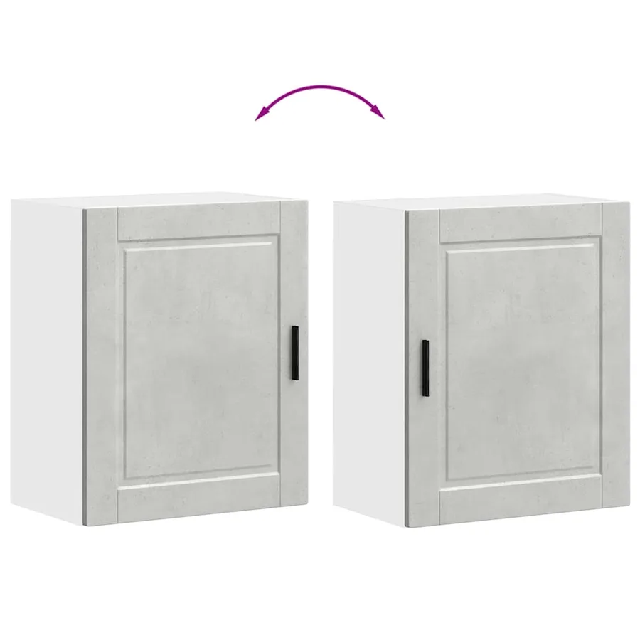 Armoire murale de cuisine Porto gris béton bois d'ingénierie - 9